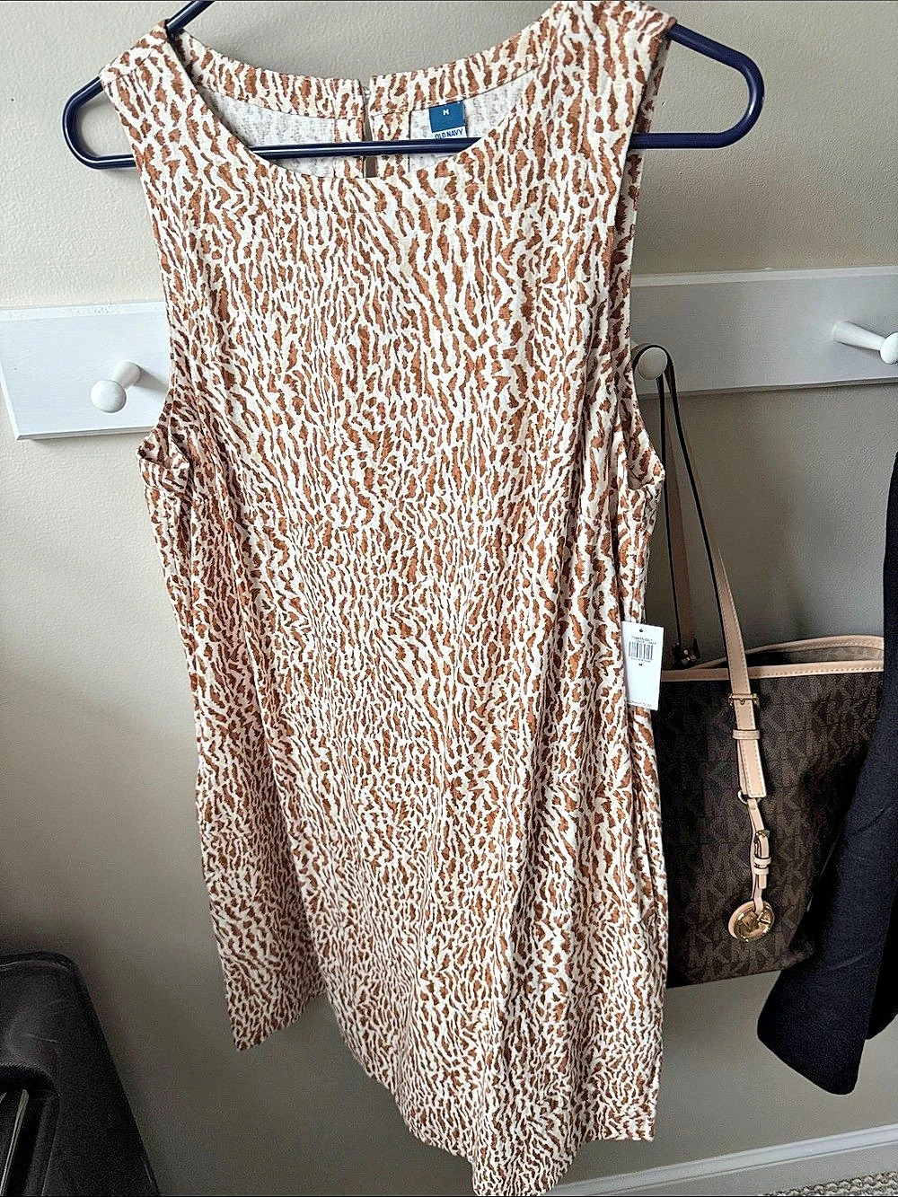 Old Navy Animal Print Dress in Brown & White Size Medium NWT